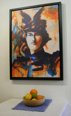 Maud Gonne with still life.