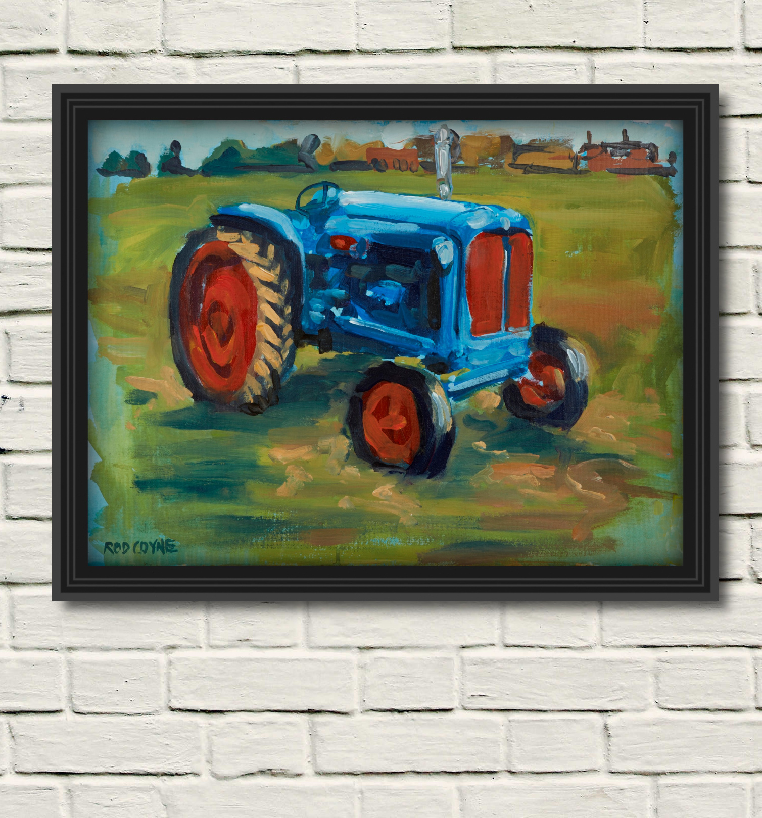 artist rod coyne's "fordson major" painting reproduced a a canvas print