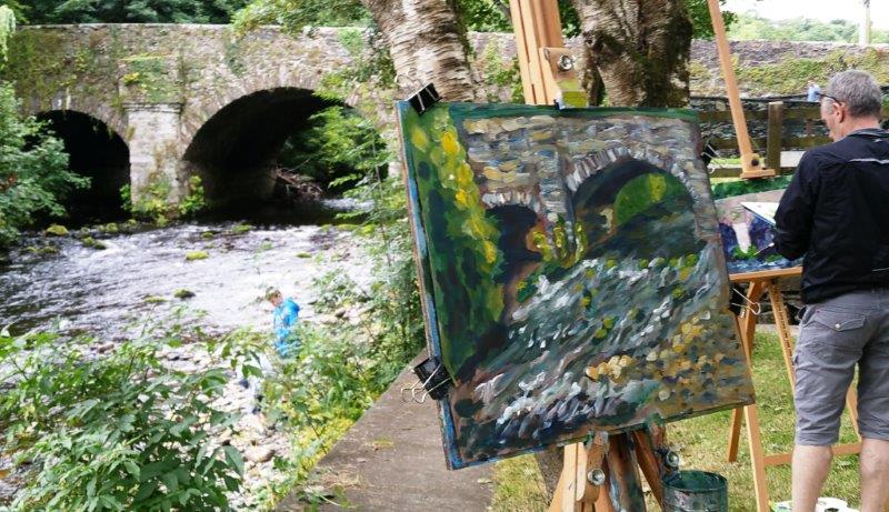 Students depict the bridge at Meetings of the Waters Workshop last summer.