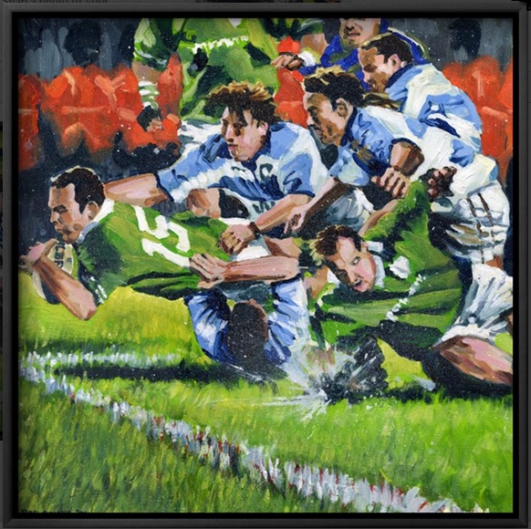 Ireland V Pumas, framed canvas print.