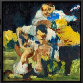 Martin Johnson, Crash Ball; the framed canvas print.