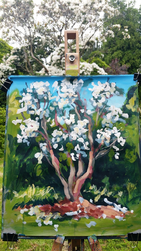 Rod Coyne's one hour painting demo at Kilmacurragh's Botanical Gardens.