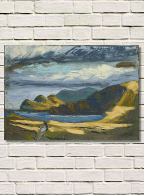 artist rod coyne's painting "three sisters" is shown here on a white wall
