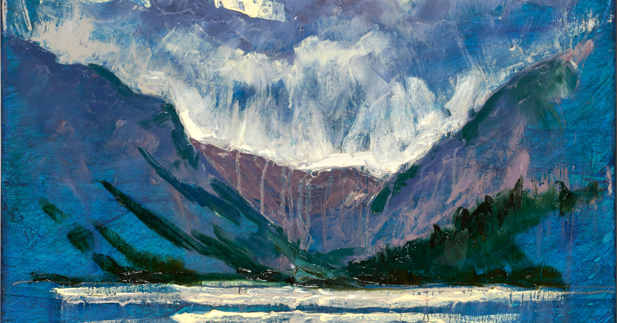 artist rod coyne's painting "glendalough, upper lake" is shown here cropped for facebook.