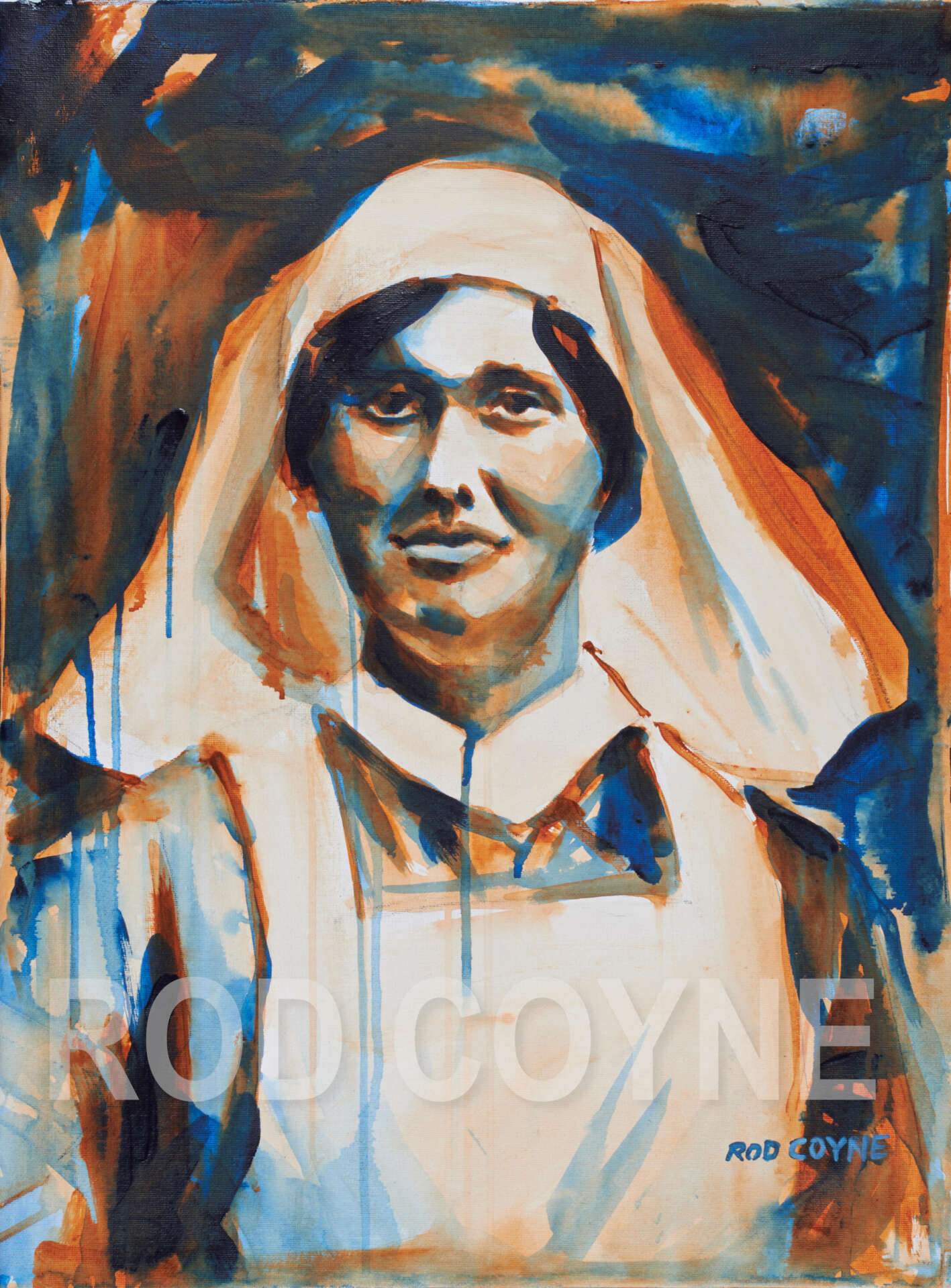 artist rod coyne's portrait "Elisebeth O'Farrell 1916" is shown here, watermarked.