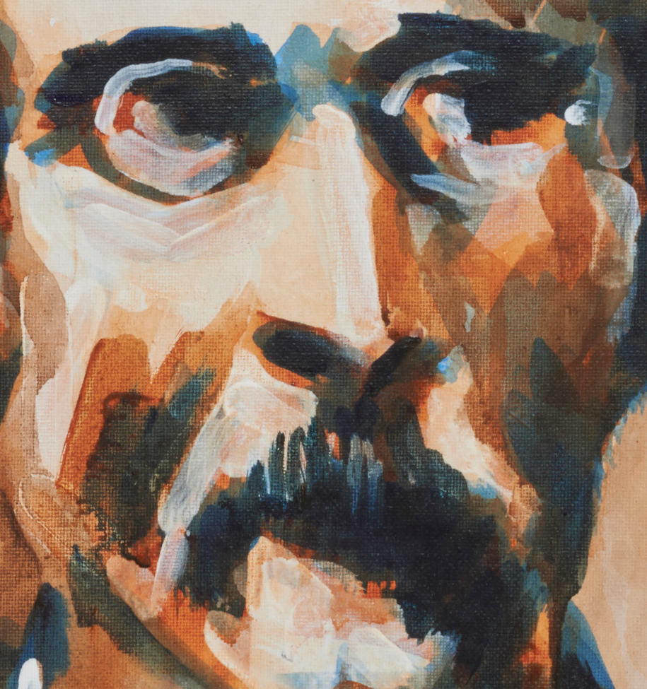artist rod coyne's portrait "padraig pearse 1916" is shown here, close up.