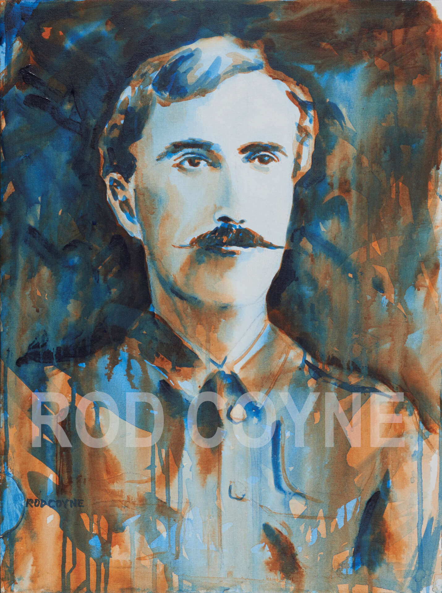 artist rod coyne's portrait "The O'Rahilly 1916" is shown here, watermarked.