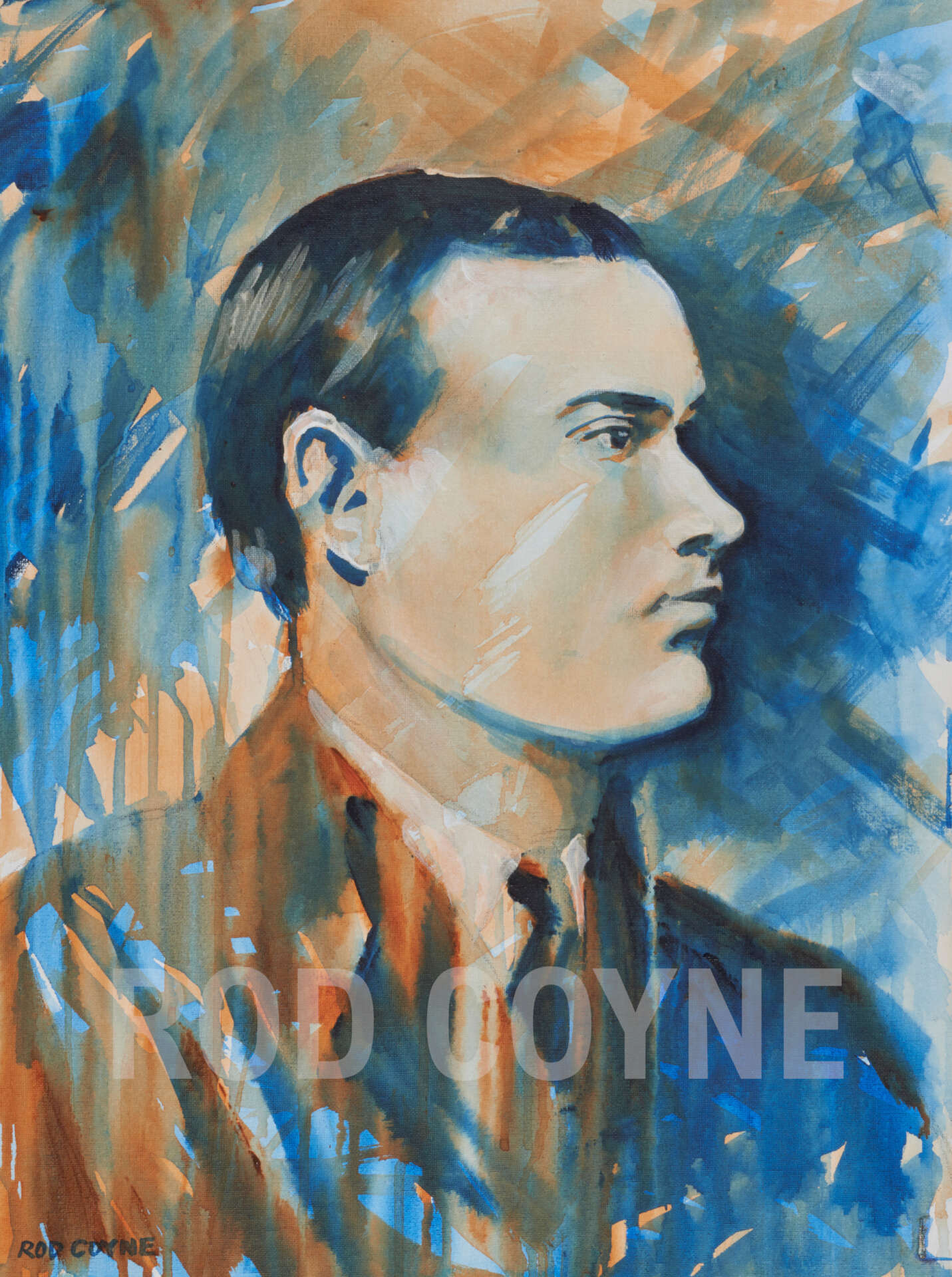 artist rod coyne's portrait "padraig pearse 1916" is shown here, watermarked.