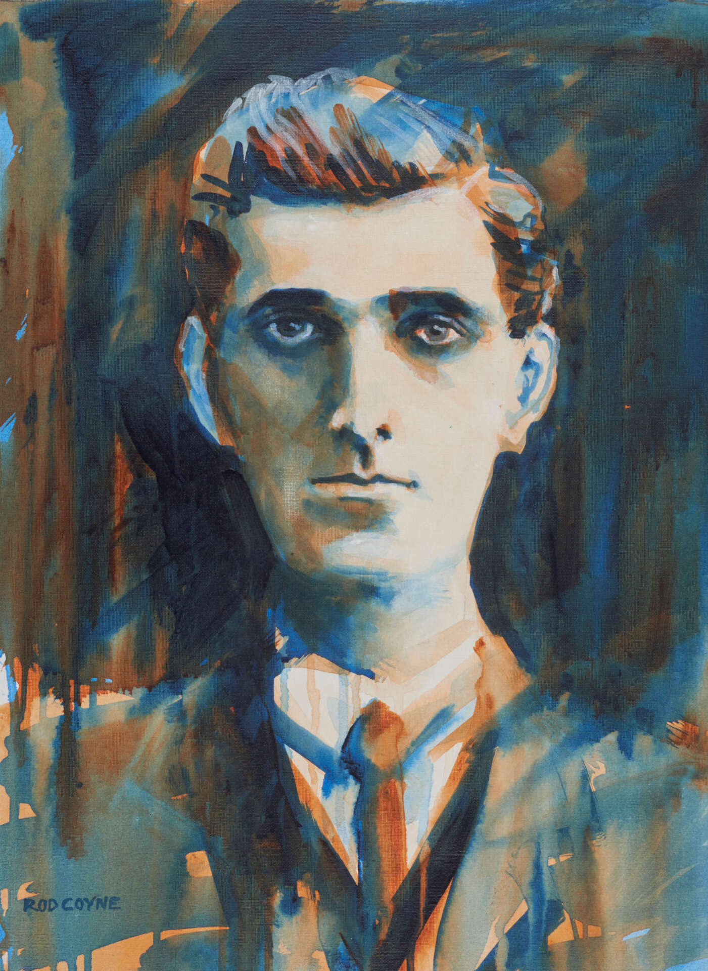 artist rod coyne's portrait "Seán Mac Diarmada 1916" is shown here.