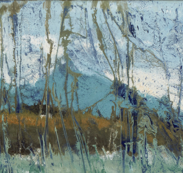 artist rod coyne's seascape "st. patrick's landing" is shown here in a close up detail..