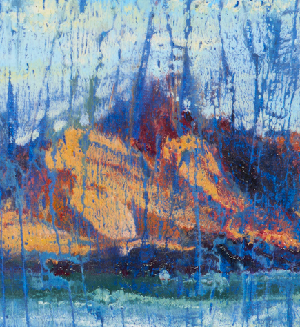 artist rod coyne's landscape "Island Interference" is shown here in a close up detail.