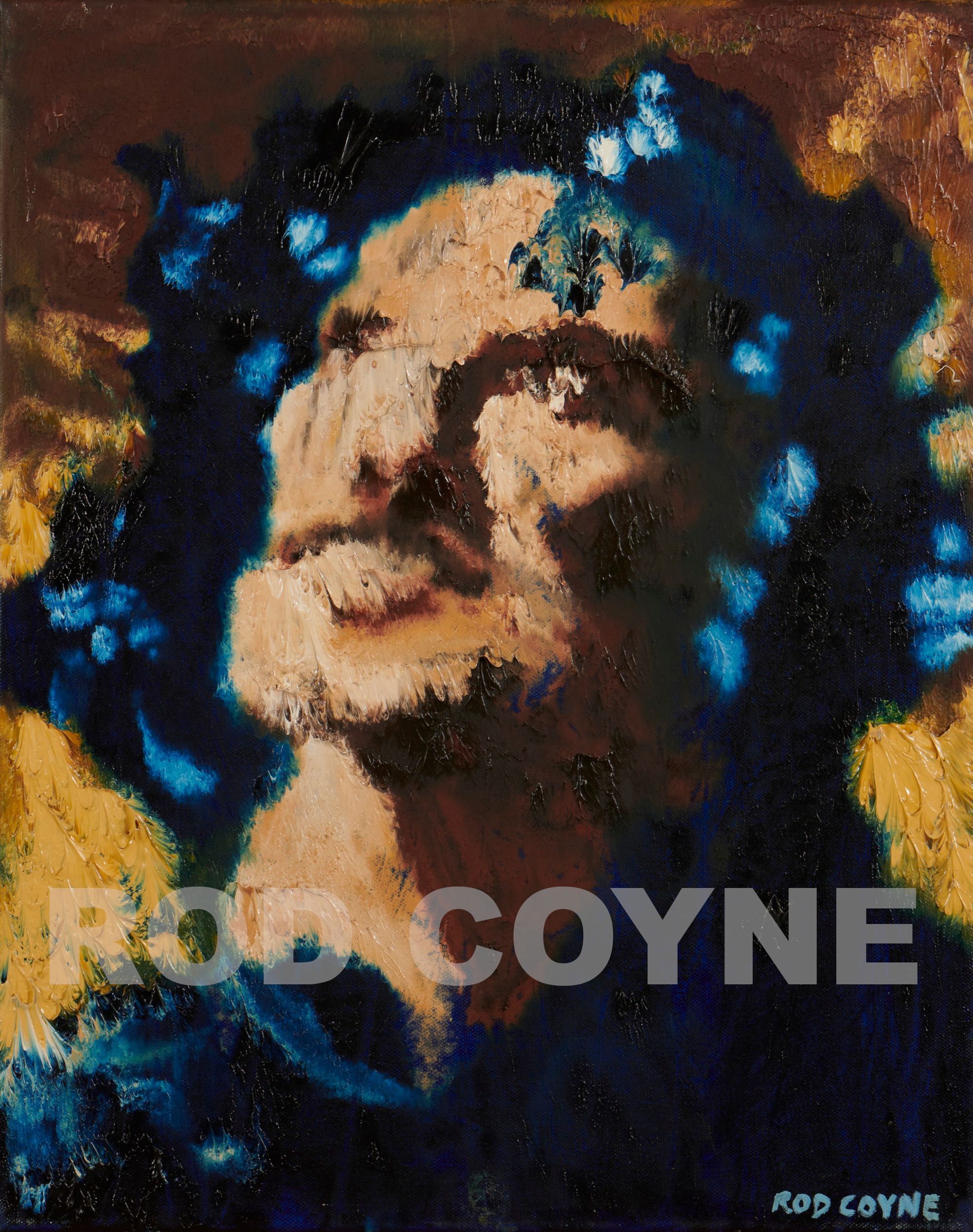 artist rod coyne's portrait "Angel Gabriel" is shown here , watermarked.